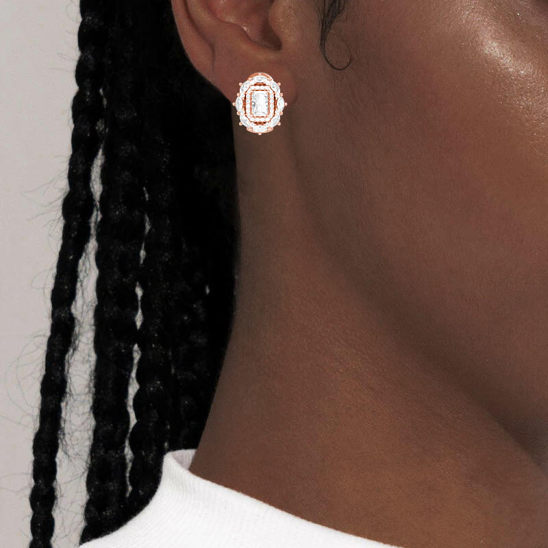 "Das Beste für dich" Smaragdschliff Steckerohrringe