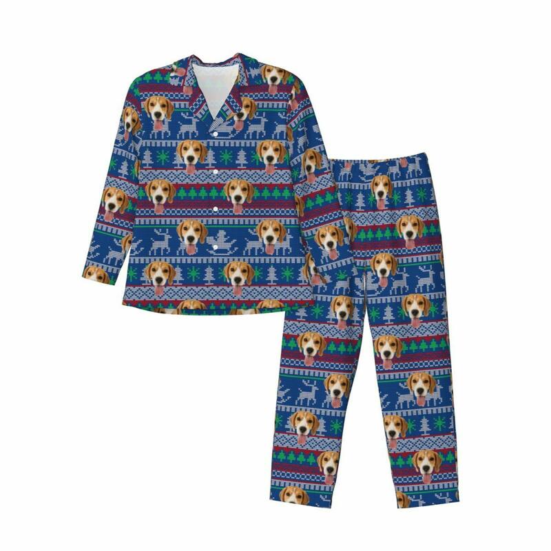 Pigiama personalizzato Foto personalizzata Babbo Natale Renna Modello Design Regalo di Natale per Lui