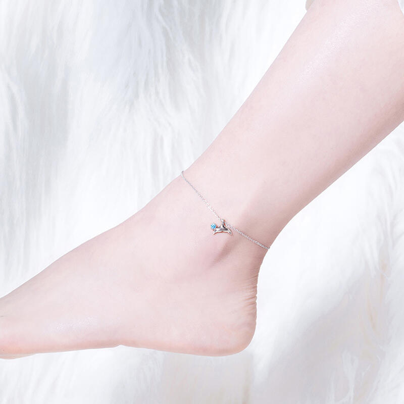 Jeulia Simple Mermaid Tail Sterling Silver Anklet