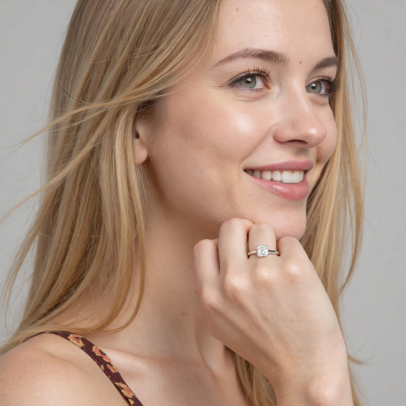 "Love Story" 1ct Asscher Cut Solitaire Engagement Ring