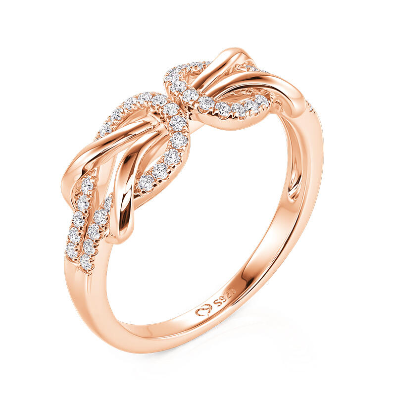 Jeulia Aliança de Casamento Infinito Clássica em Ouro Rosa