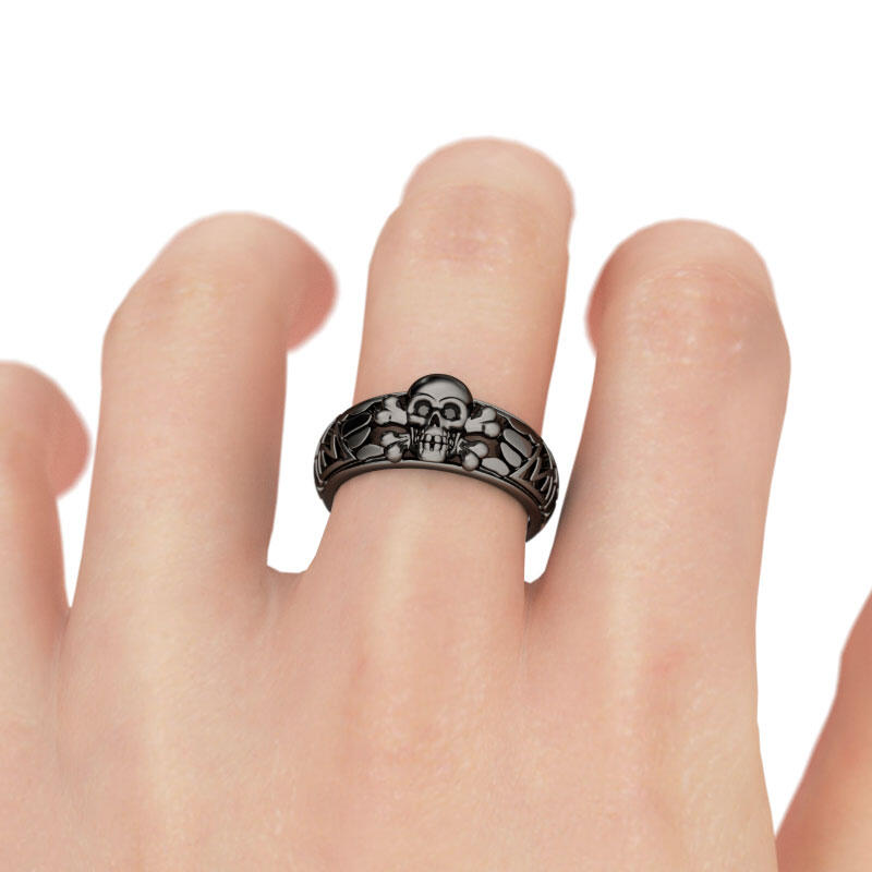 Jeulia Anillo Con Tono Negro De Caravera En Plata De Ley