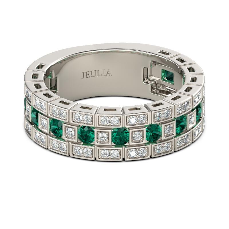 Jeulia Vintage Round Cut Sterling Silver Damband