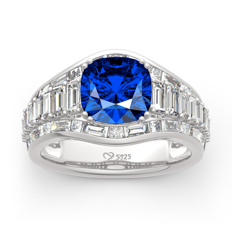 Jeulia Classic Cushion Cut Sterling Silver Ring