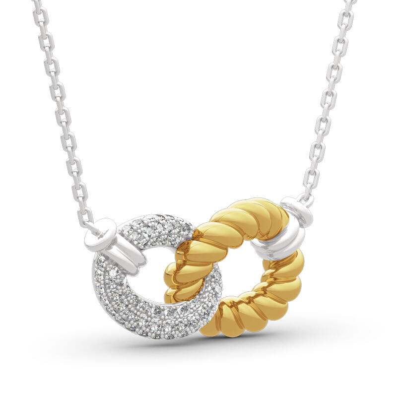 Jeulia Collar de plata esterlina con diseño de nudo de amor