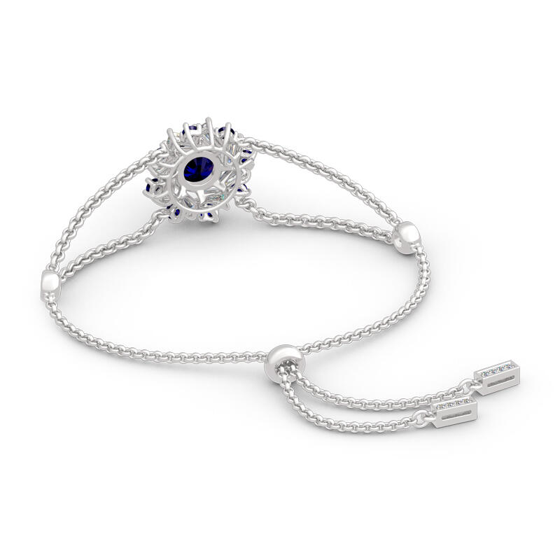 Jeulia Halo Round Cut Sterling Silver Bracelet