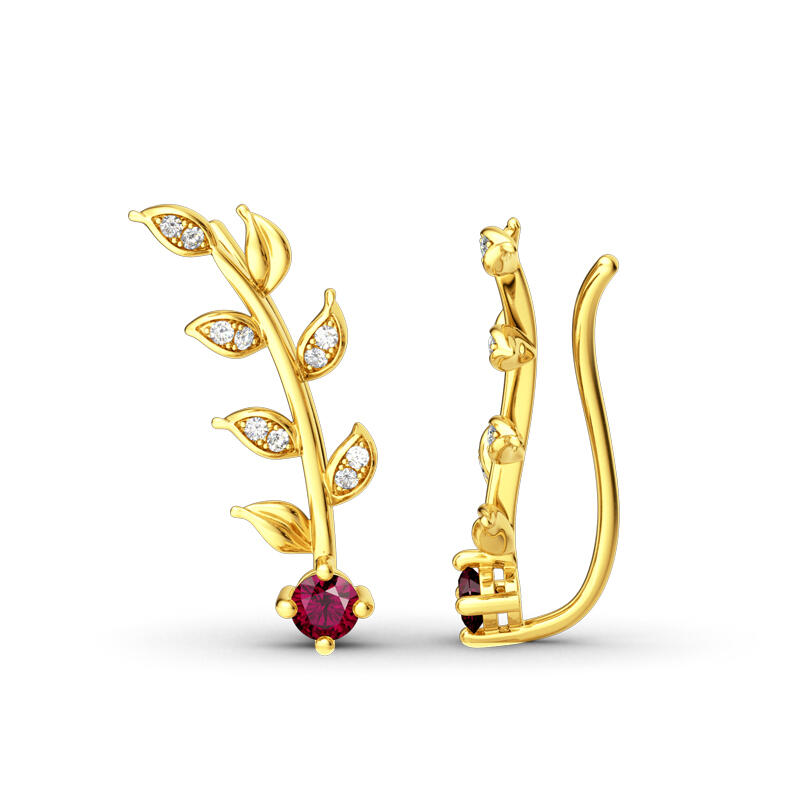 Jeulia Golden Leaves Earring Climber