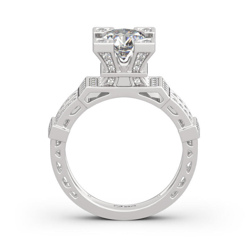 Jeulia Bague Tour Effeil en Argent Sterling Coupe Ronde