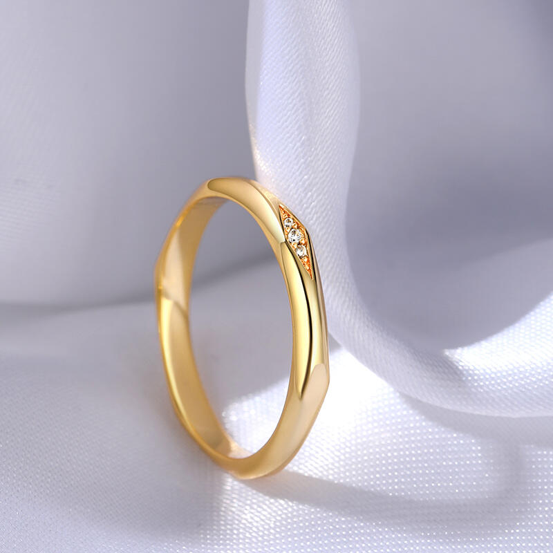 Jeulia Anillo dorado para mujer de promesa con diseño clásico plata de ley