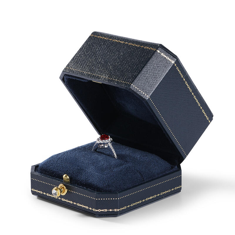 Jeulia Patterned Octagonal Leather-like Eco-friendly Specialty Paper Ring Box