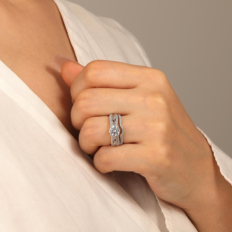 "When God Made You" Round Cut 2pcs Bridal Set