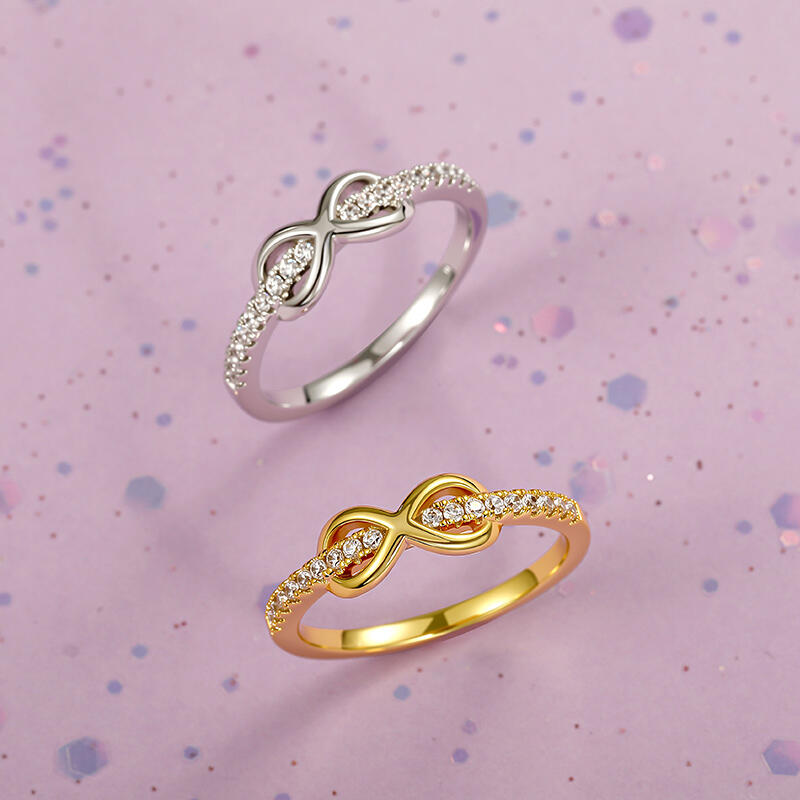 Jeulia Anillo de Eternidad Infinito Minimalista Personalizado para Mujeres