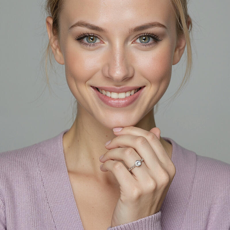 "Schicksalhafte Begegnung" Rundschliff Solitär-Verlobungsring