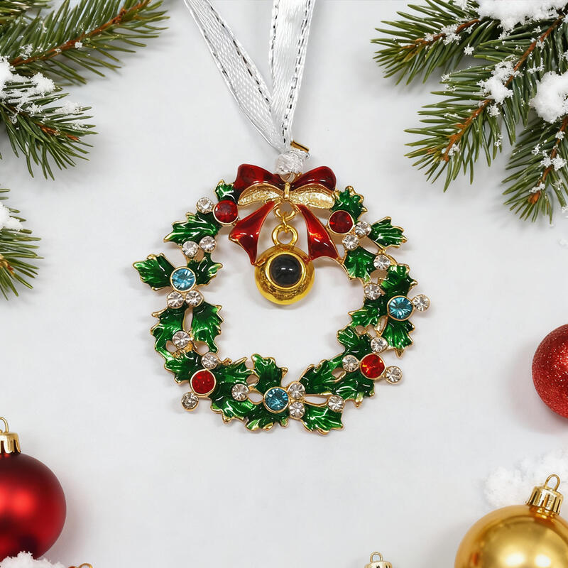 クリスマスリース 写真入り 投影 オーナメント  オーダーメイド