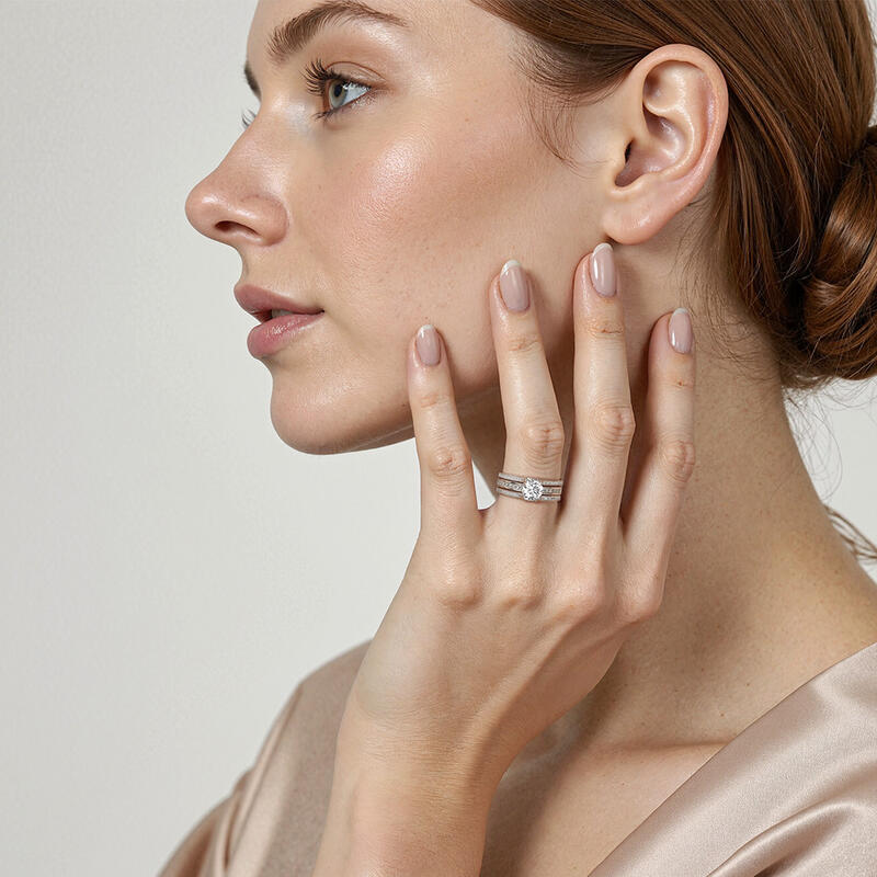 "Kampf um Liebe" Rundschliff Brautset