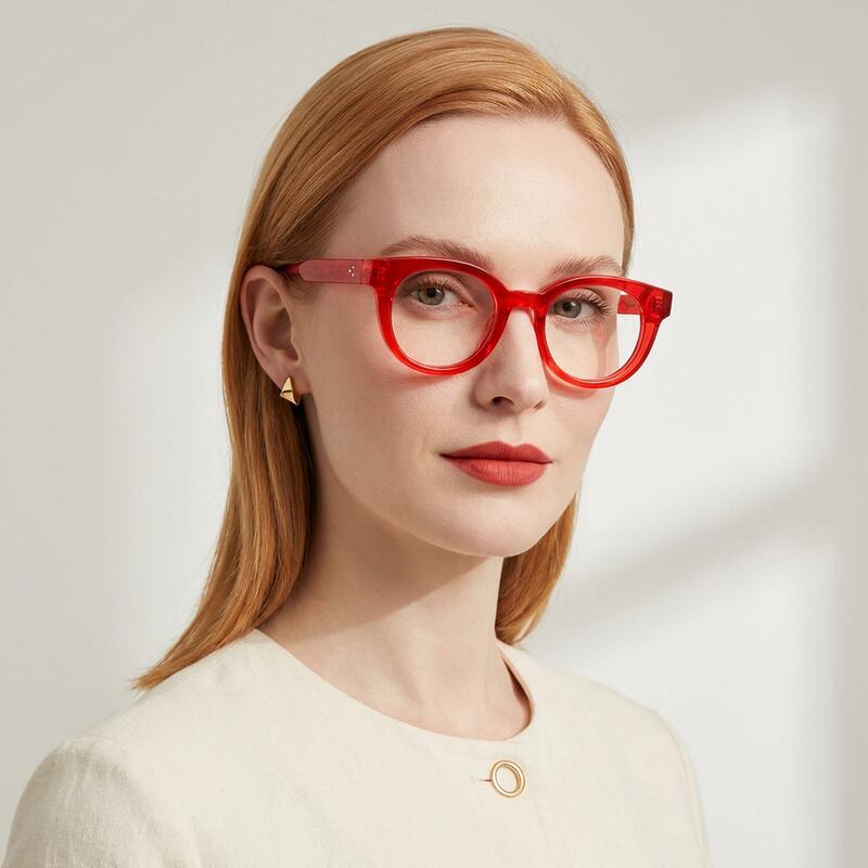 Haley Rounds Haley Red Round Glasses - Aoolia.com