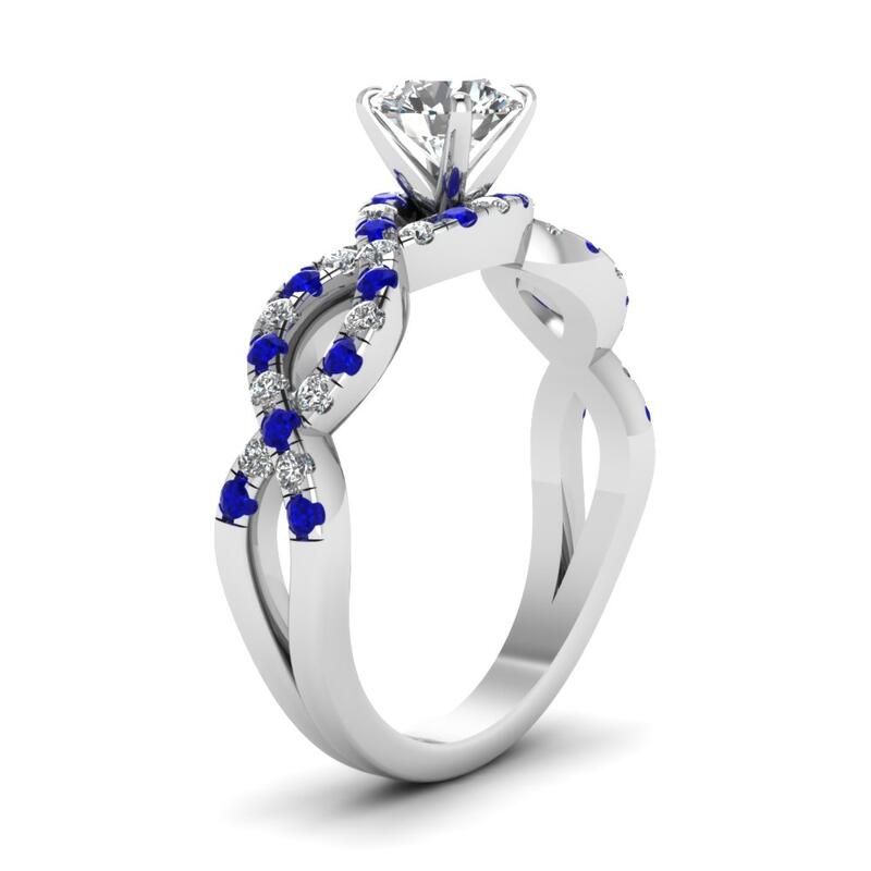 Jeulia Twist Round Cut Sterling Silver Ring