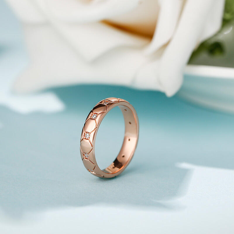 Jeulia "Eternal Love" Round Cut Sterling Silver Women's Band