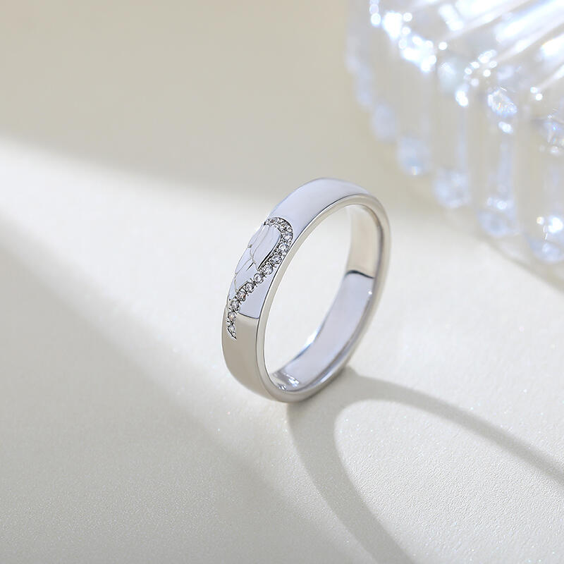 Jeulia Angel Wing Creative Engraved Sterling Silver Women's Band