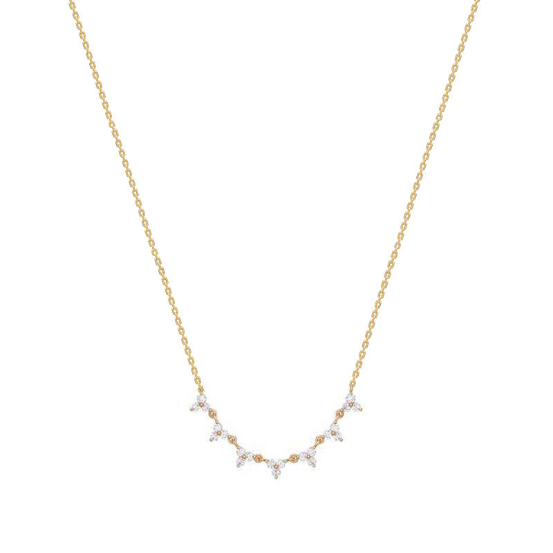 Jeulia "A Little Sparkle" Simple Round Cut Sterling Silver Necklace