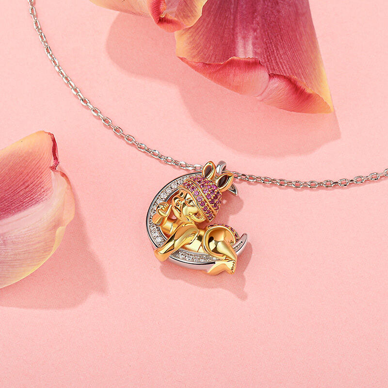 Jeulia Collar con forma de bebé lindo de plata de ley para madre