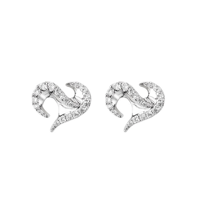Jeulia Logo Shape Heart Sterling Silver Earrings