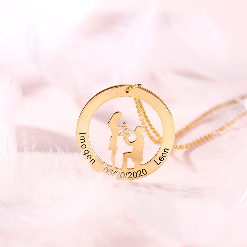 Jeulia "Until Forever" Personalized Sterling Silver Necklace