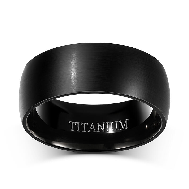 Jeulia Black Titanium Steel Men's Band