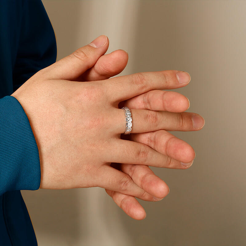 "Du und ich" Kanalgefasster Herren-Ehering