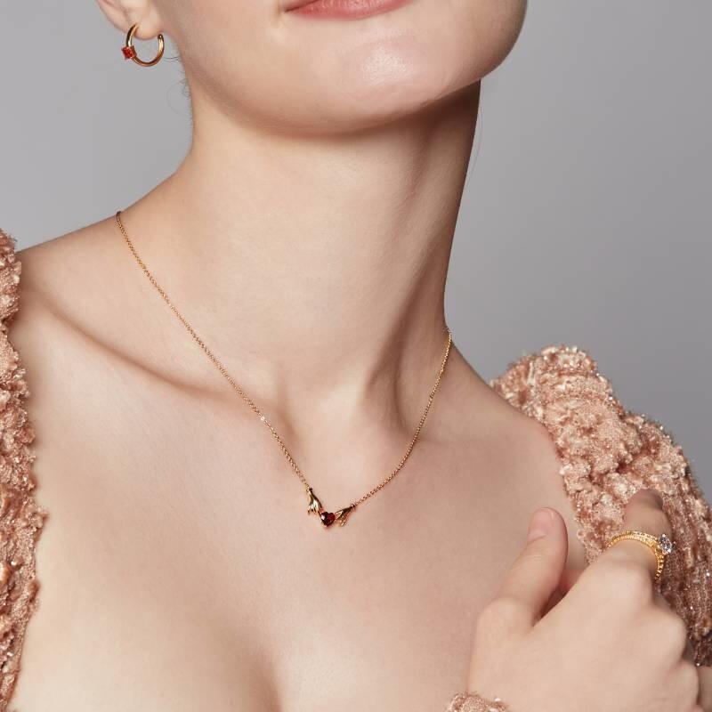 "Dedication Of Love" Heart Cut Necklace