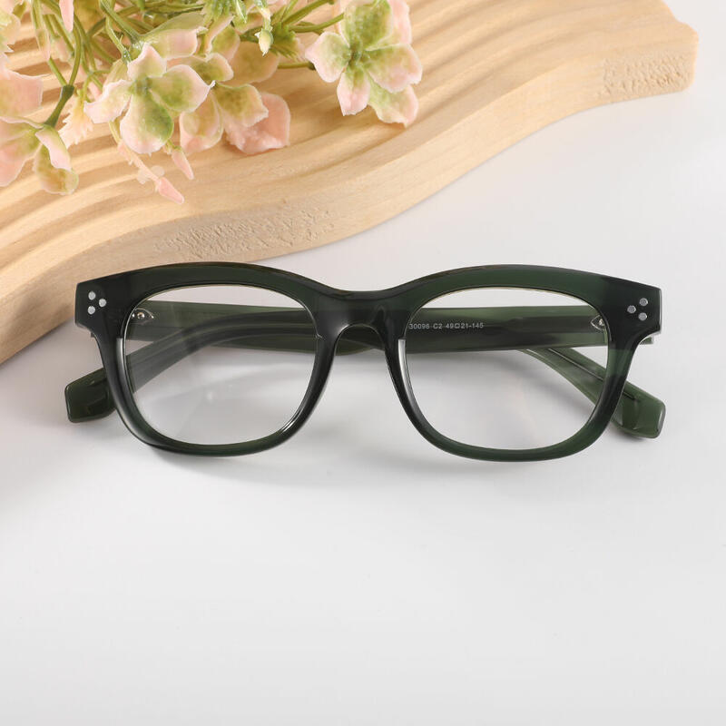 Debbie Quadratische Grüne Brille
