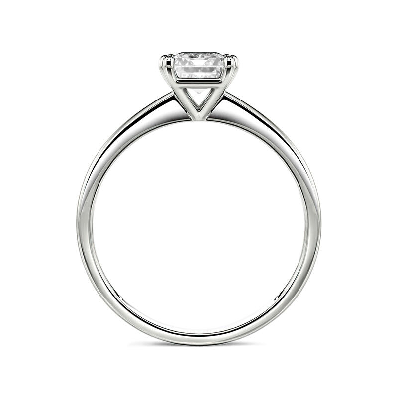 Jeulia Anillo de Compromiso de Plata de Ley con Solitario de Corte Esmeralda