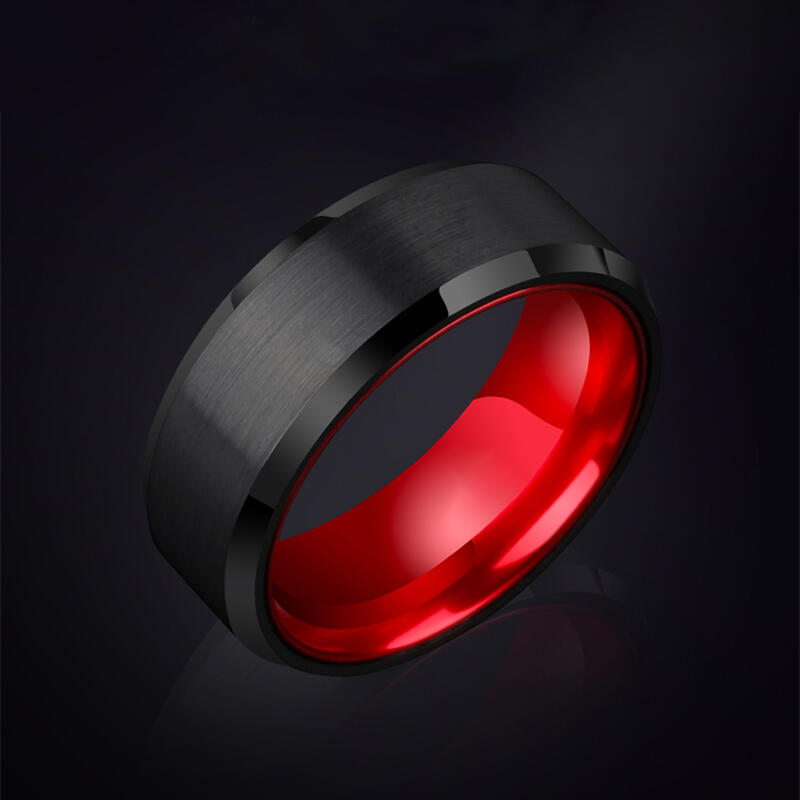 "Crimson Soul" 8mm Tungsten Carbide Men's Wedding Ring