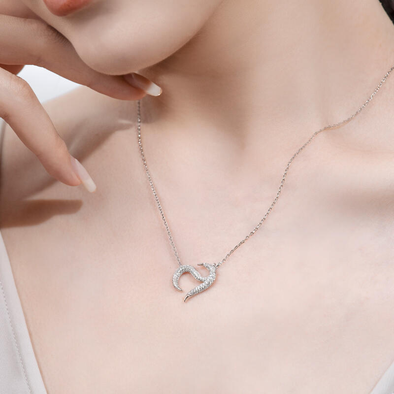 Jeulia Logo Shape Heart Sterling Silver Necklace