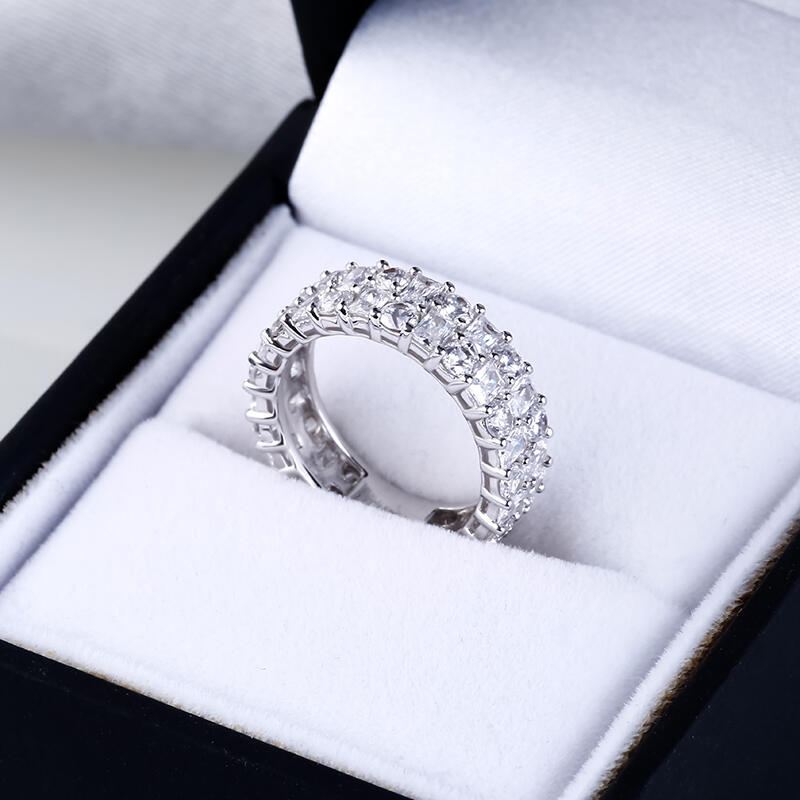 Jeulia Round Cut Sterling Silver Women's Band