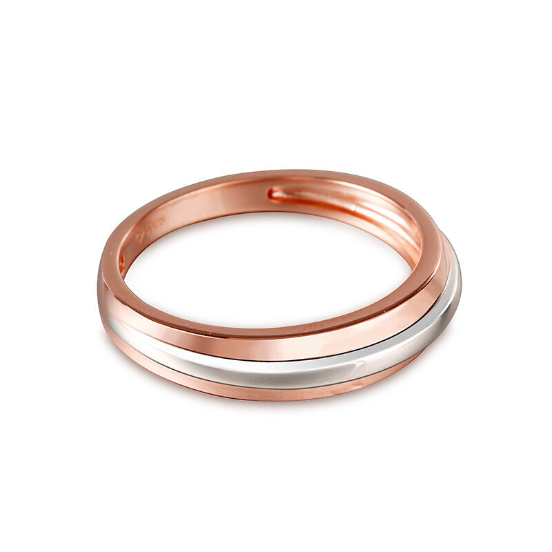 Jeulia Two Tone Sterling Silver Men's Band