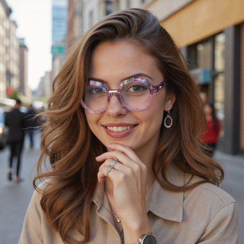 Geoffrey Geometric Purple Glasses