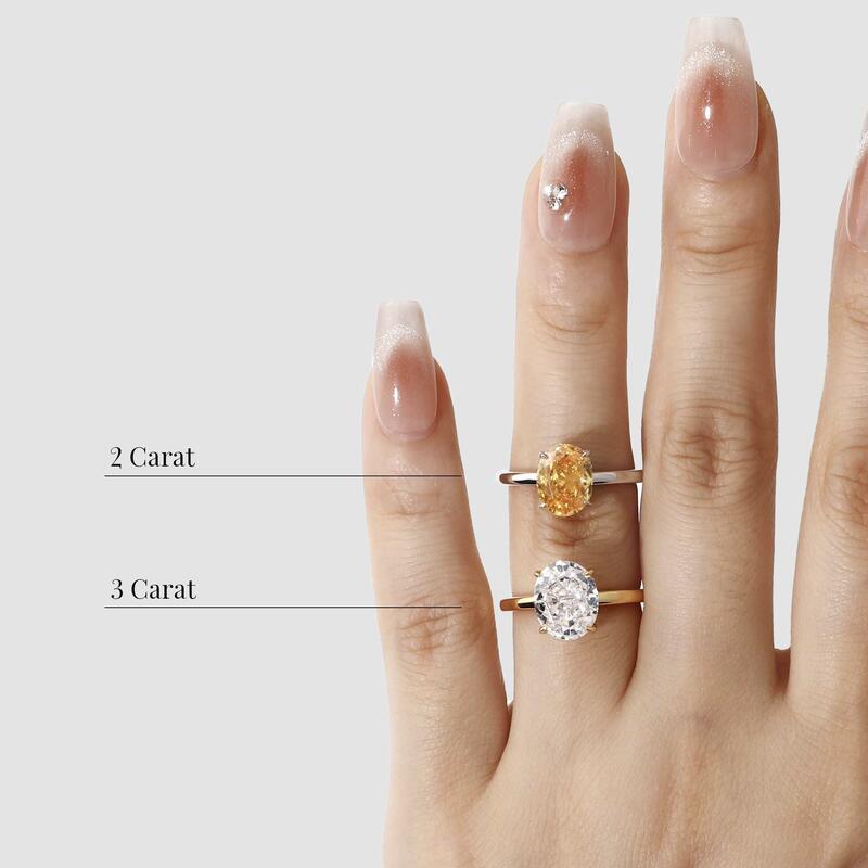 "Immer und ausschließlich" 3ct Ovalschliff Seitenstein-Verlobungsring