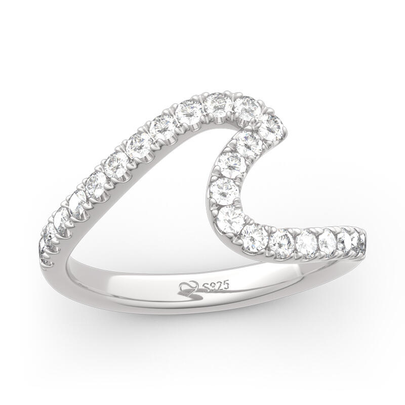 Jeulia Sea Wave Sterling Silver Ring