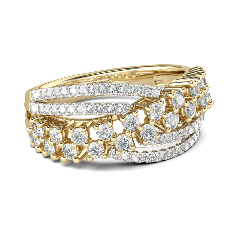 Jeulia Crossover Sterling Silver Women's Band