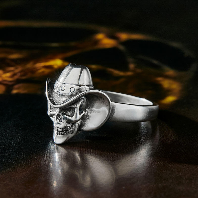 Jeulia "Cowboy" Skull Sterling Silver Ring