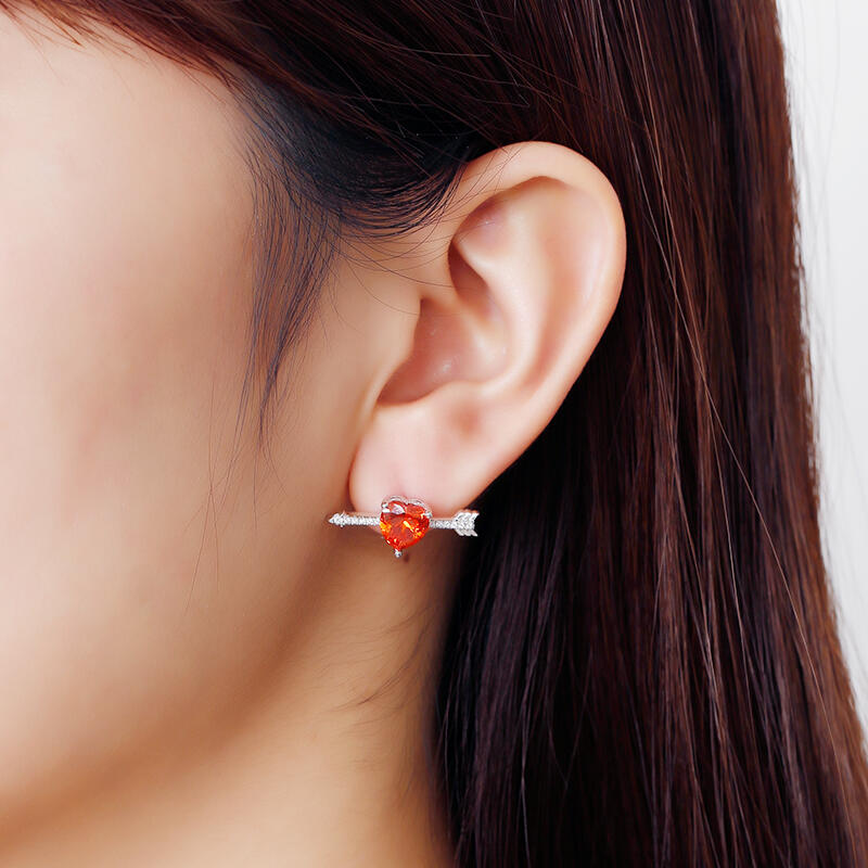 Jeulia "Arrow to Your Heart" Sterling Silver Earrings