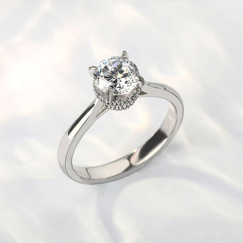 Jeulia Solitaire Round Cut Sterling Silver Ring