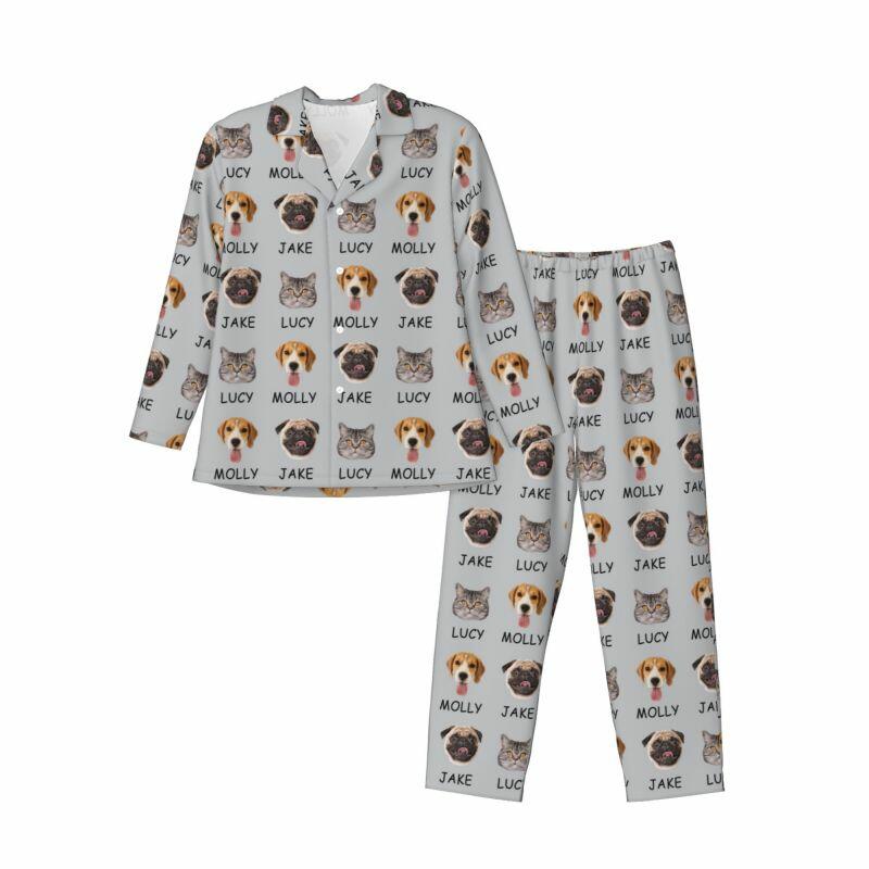 Gepersonaliseerde pyjama met foto en naam van je geliefde huisdier Aantrekkelijk warm cadeau voor dierenliefhebbers