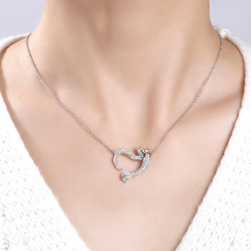 Jeulia Colar simples de presente de sereia de prata esterlina para o dia dos namorados