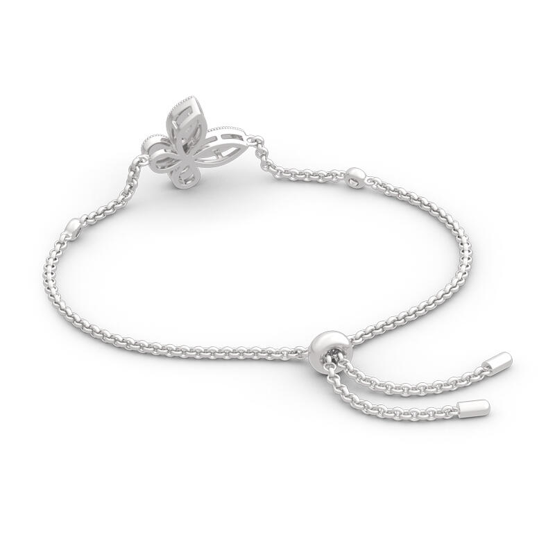 Jeulia Butterfly Round Cut Sterling Silver Bracelet
