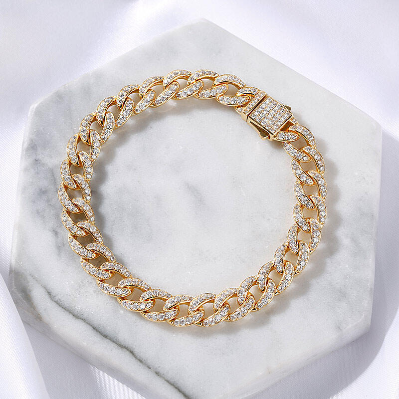 Jeulia Chain Design Round Cut Sterling Silver Armband