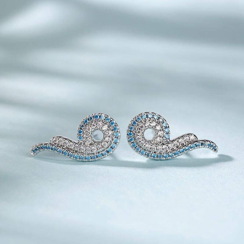 Jeulia "Cloud from Field Sky" Sterling Silver Earrings