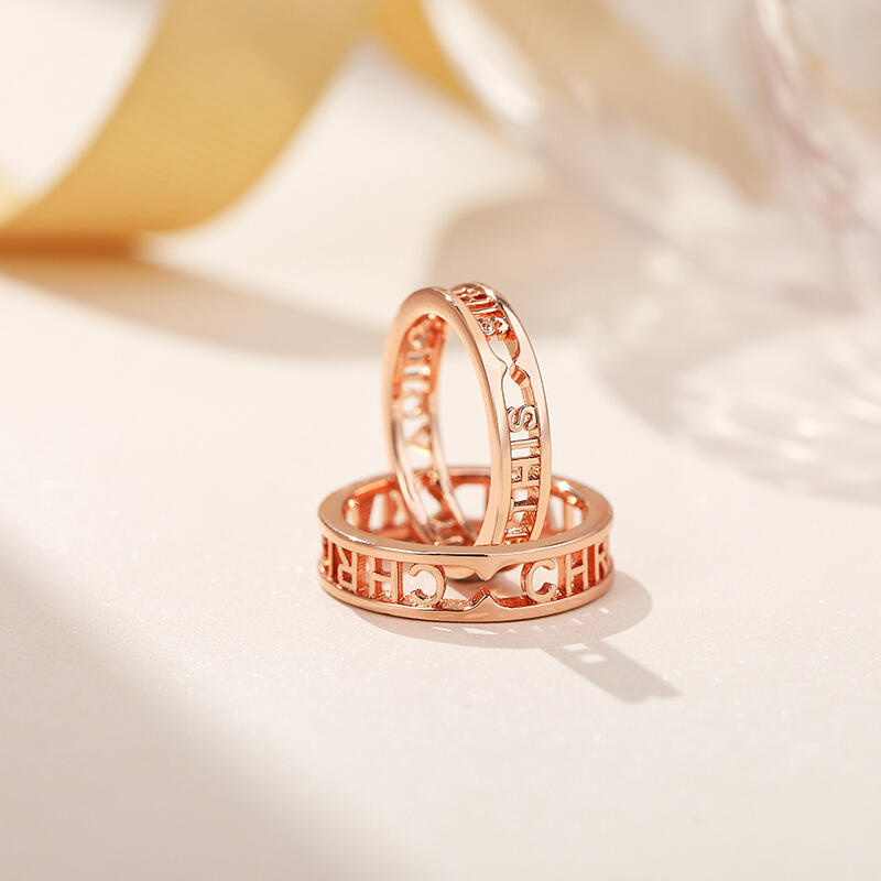 Jeulia "Be My Love" Personalized Sterling Silver Couple Ring