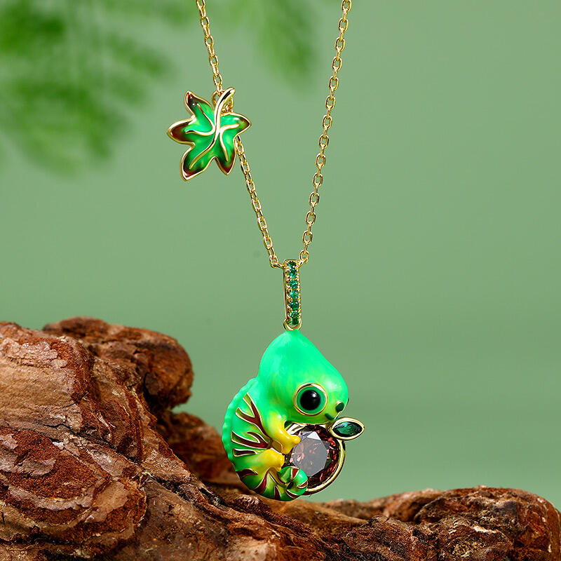 Jeulia ドリーミーガーデン カメレオン スターリングシルバー ネックレス